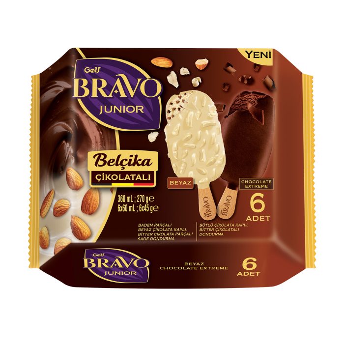 Golf Bravo Junior Chocolate Extreme-Beyaz 6'lı Paket 360 mL - Görsel 1