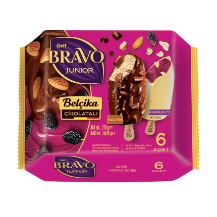 Golf Bravo Junior Karadut Sorbe-Badem 6'lı Paket 360 mL